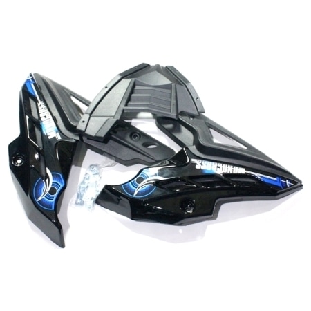 TUTUP MESIN BYSON HITAM LIST BIRU